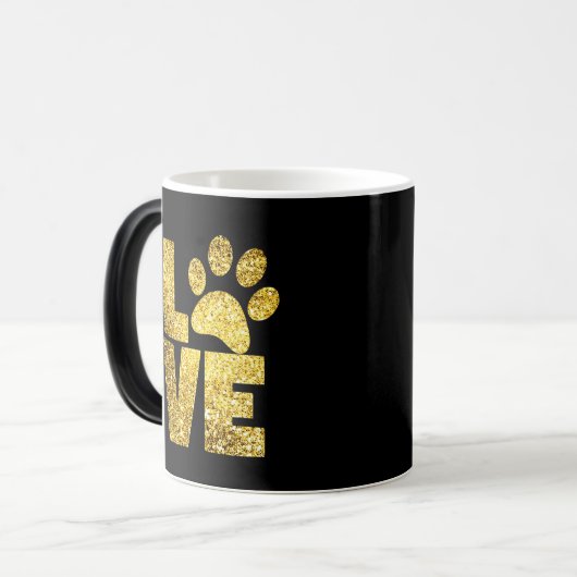 Golden Paw Love – あなたの犬の写真と名前をここに追加 –  モーフィングマグカップ (正面左)
