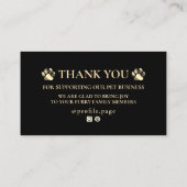 Golden paw pet Thank you 名刺 (裏面)
