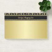 Golden Paw Prints on Black with Custom Name ポストイット (オフィス)