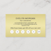 Golden Paw Prints on Black with Custom Name ロイヤリティカード (裏面)