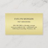 Golden Paw Prints on Black with Custom Name 名刺 (裏面)