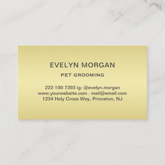 Golden Paw Prints on Black with Custom Name 名刺 (裏面)