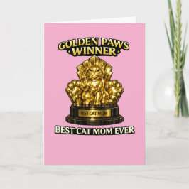 Golden Paws Award Funny Mother’s Day Card for Cat  カード
