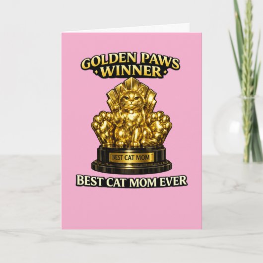 Golden Paws Award Funny Mother’s Day Card for Cat  カード (正面)