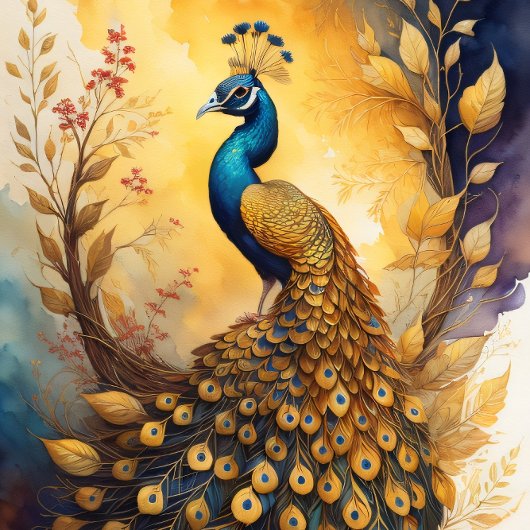 Golden peacock in a golden forest v5 薄葉紙