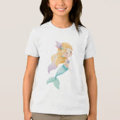 Golden Pearl Mermaid Illustration トライブレンドＴシャツ (正面)