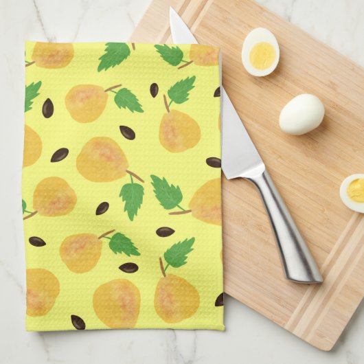 Golden Pears Collection Yellow Bright キッチンタオル (四つ折り)