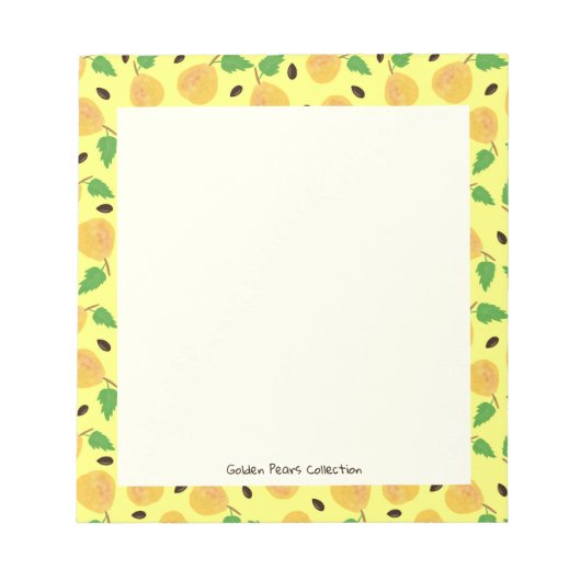 Golden Pears Collection Yellow Bright ノートパッド (正面)