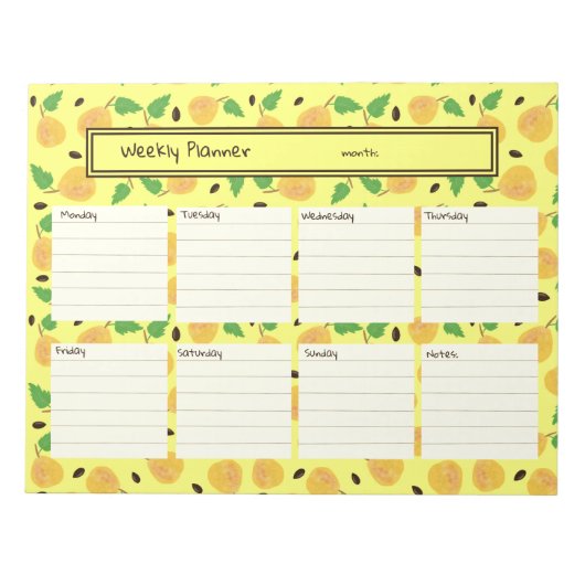 Golden Pears Collection Yellow Bright Planner ノートパッド (正面)