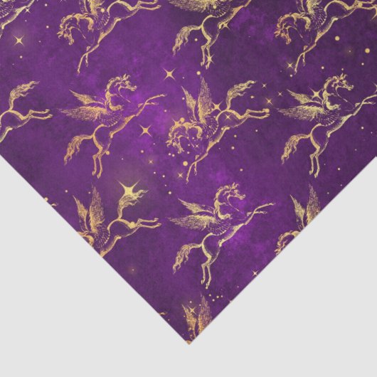 Golden Pegasus Sparkle Pattern on Regal Purple 薄葉紙 (詳細)
