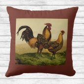 Golden Penciled Hamburg Roosters Hens on Farm クッション