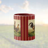 Golden Penciled Hamburg Roosters Red Gold Striped マグカップ