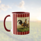 Golden Penciled Hamburg Roosters Red Gold Striped マグカップ
