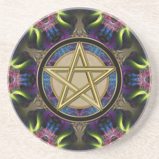 Golden Pentacle Magick Fractals コースター (正面)