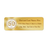 Golden, Personalized Address Labels, for 50th ラベル (正面)