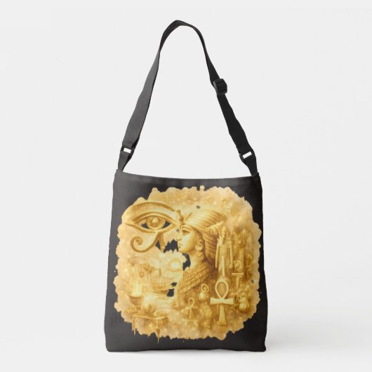 Golden Pharaonic Queen Ancient Egyptian Art クロスボディバッグ (裏面)
