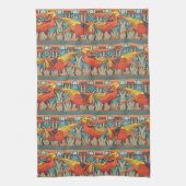 Golden Pheasant Retro キッチンタオル (縦)