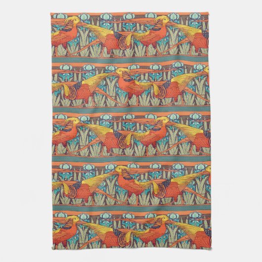 Golden Pheasant Retro キッチンタオル (縦)