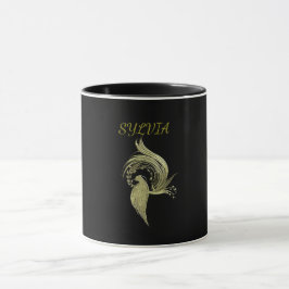 Golden Phoenix Rising Black Mug マグカップ
