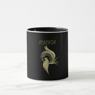 Golden Phoenix Rising Black Mug マグカップ