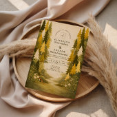 Golden Pine Forest Wedding 招待状
