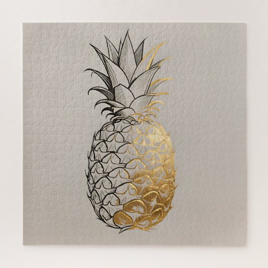 Golden Pineapple Line Art ジグソーパズル (縦)