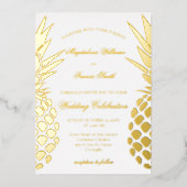 golden pineapples wedding 箔招待状 (正面)