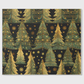 Golden Pines on Midnight Wrapping Paper ラッピングペーパー (フラット)