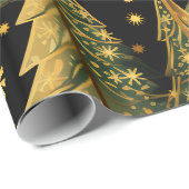Golden Pines on Midnight Wrapping Paper ラッピングペーパー (ロールコーナー)