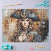 Golden Pirate Queen | Nautical Caribbean Decoupage 薄葉紙 (クラフト)