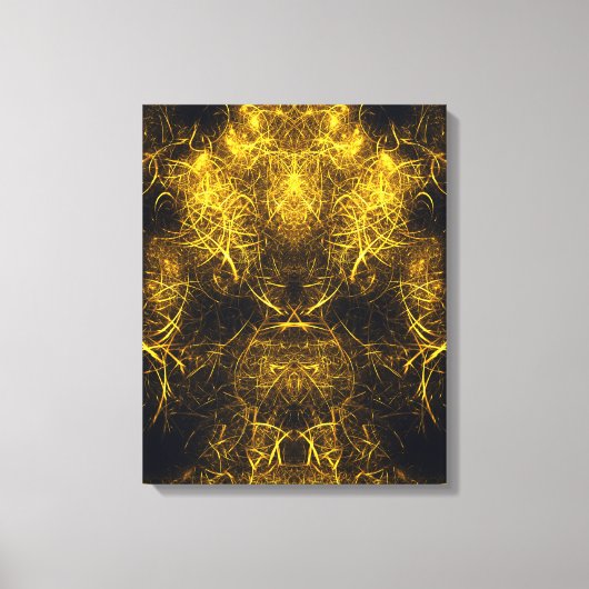 Golden Plasma Energy Fractal Art キャンバスプリント (正面)