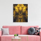 Golden Plasma Energy Fractal Art キャンバスプリント (インサイチュ (リビング))
