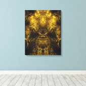 Golden Plasma Energy Fractal Art キャンバスプリント (インサイチュ (ウッドフロア))