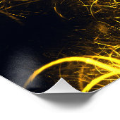 Golden Plasma Energy Fractal Art ポスター (コーナー)