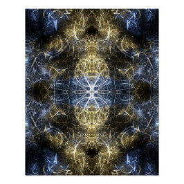 Golden Plasma Sacred Geometry Fractal Art ポスター