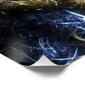 Golden Plasma Sacred Geometry Fractal Art ポスター (コーナー)