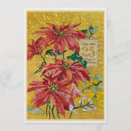Golden Poinsettia | Blank Fine Art Christmas シーズンカード