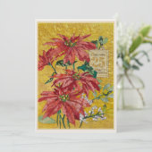 Golden Poinsettia | Blank Fine Art Christmas シーズンカード (スタンド正面)
