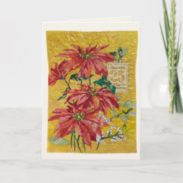 Golden Poinsettia | Blank Fine Art Christmas Card シーズンカード