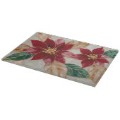 Golden Poinsettias – Elegant Christmas カッティングボード (角)