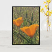 Golden Poppies Easter Card 3 カード (黄色い花)