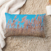 Golden Prairie Grasses Nature Photo Lumbar Pillow ランバークッション (ブランケット)
