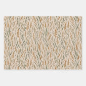 Golden Prairie Meadow Watercolor Botanical Pattern ラッピングペーパーシート (正面2)