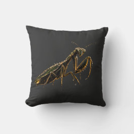 Golden Praying Mantis Black & Gold クッション