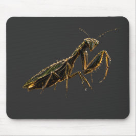 Golden Praying Mantis Black & Gold マウスパッド