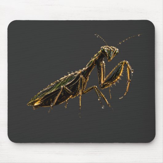 Golden Praying Mantis Black & Gold マウスパッド (正面)