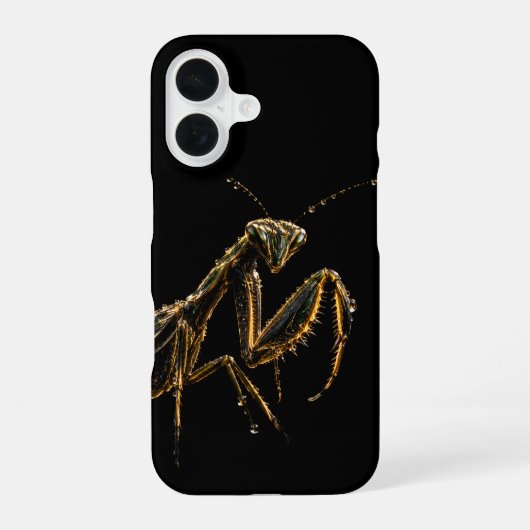 Golden praying mantis iPhone 16ケース (裏面)