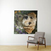 Golden Puppy Wildflower Gaze タペストリー (インサイチュ(横))