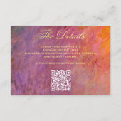 Golden Purple Sunset Sky Monet Art Wedding Website エンクロージャーカード (正面)