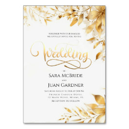 Golden Radiance Botanical Wedding Invitation Card テーブルナンバー